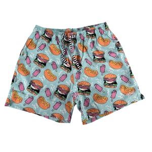 Dolfin Mens Uglies Burger Time 5" Shorty Swim Shorts Turquoise Size‎ M NWT